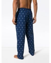 Polo Ralph Lauren Baumwolle Pyjamahose mit Logo-Print in Blau für Herren -  Lyst