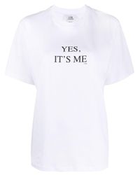 Victoria Victoria Beckham Cotton Yes It S Me Crew Neck T Shirt In White Lyst