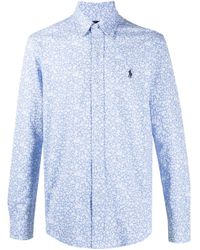 Polo Ralph Lauren Baumwolle Hemd mit Blumen-Print in Blau für Herren - Lyst