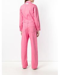 ganni pink boiler suit
