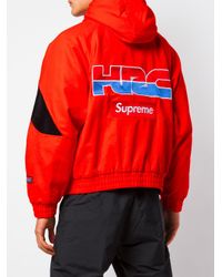 Supreme Cotton X Honda X Fox Racing Puffy Zip Up Jacket in Red 