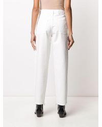 Pinko Denim Jeans mit Strass in Weiß - Lyst