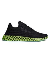 adidas Synthetic Black And Green Deerupt Runner Sneakers for Men - Lyst