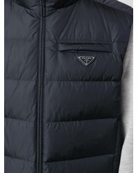 Chaleco con placa del logo Prada de Tejido sintético de color Azul para  hombre | Lyst