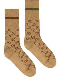 Gucci Katoen GG Katoenen Sokken in het Bruin voor heren - Lyst