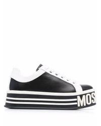 Zapatillas Maxi Logo de plataforma Moschino de color Negro | Lyst