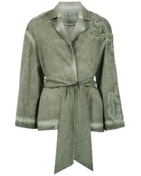 Mara Mac Belted Coat in het Green