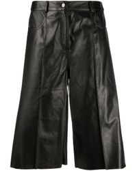 DROMe Black Knee-length Leather Shorts