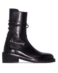 Ann Demeulemeester Black 60 Rear Lace-up Leather Boots