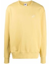 Sudadera con bordado Swoosh Nike de Algodón de color Amarillo para hombre |  Lyst