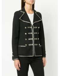 Chanel Pre-Owned Cotton Military Jacket in Black - Lyst