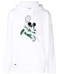 Sudadera Mickey de X DISNEY Lacoste de Algodón de color Blanco para hombre  | Lyst