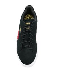 puma suede black floral