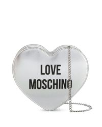 schoolbord dubbellaag Productie Love Moschino Heart-shaped Logo Shoulder Bag - Lyst