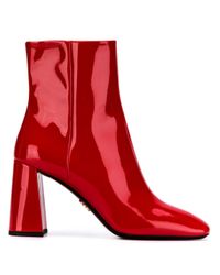 red patent booties