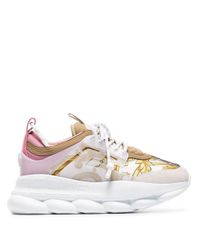 Versace Leer Chain Reaction Sneakers in het Wit - Lyst