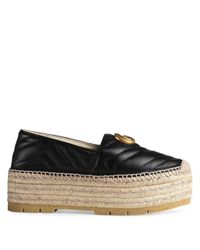 Gucci Leer Leren Espadrilles in het Zwart - Lyst