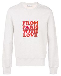 Ami Cotton From Paris With Love Sweatshirt In Light Grey Grey For Men Lyst