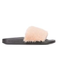 givenchy pink fur slides