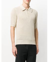 Maison Margiela Open Knit Polo Shirt in Natural for Men - Lyst
