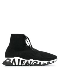 Balenciaga Rubber Soksneakers Met Veters in het Zwart voor heren - Lyst