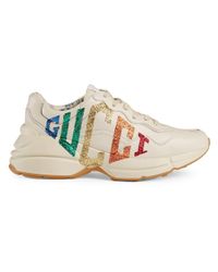 Gucci Flashtrek Dames Sneakers - Wit/Goud/Roze - Sneakerstad