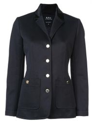 Veste à poches plaquées A.P.C. en coloris Blue