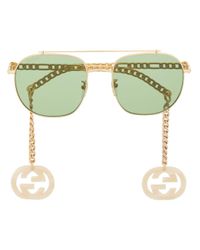 Gucci Sonnenbrille mit Anhängern in Mettallic | Lyst DE