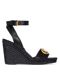 black valentino wedges
