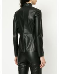 leather high neck top