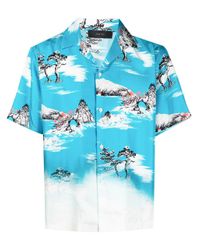 Amiri Seide Hawaiihemd mit botanischem Print in Blau für Herren | Lyst AT