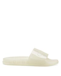 Sandalias con logo en relieve Gucci de hombre de color Blanco | Lyst