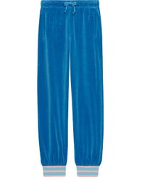 Gucci Katoen Chenille joggingbroek in het Blauw - Lyst