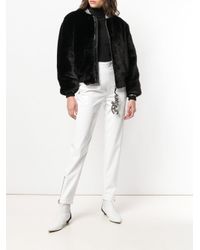 Philipp Plein Black Faux Fur Zip-up Jacket