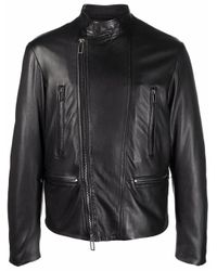 armani leather biker jacket