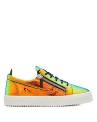 giuseppe zanotti orange sneakers