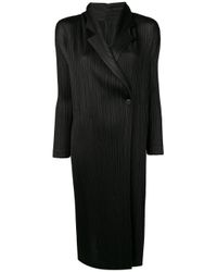 Pleats Please Issey Miyake Black Lightweight Coat
