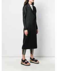 Pleats Please Issey Miyake Black Lightweight Coat