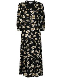 Ba&sh Ullia Floral Jacquard Dress in Black - Lyst