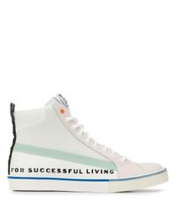 DIESEL Leer High-top Sneakers in het Wit voor heren - Lyst
