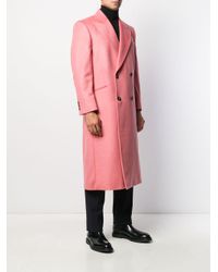 Casablanca カシミヤ ロング ダブルコート カラー ピンク メンズ Lyst
