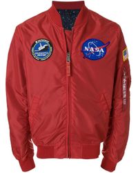 Alpha Industries Nasa Bomber Jacket In Red For Men Lyst