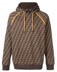Felpa con cappuccio 'ff'Fendi in Cotone da Uomo colore Marrone | Lyst