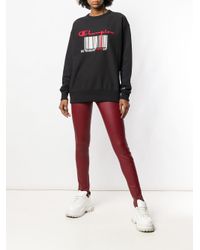 Champion Black Barcode Logo Sweatshirt