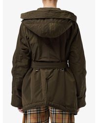 Parka à capuche Burberry en coloris Green