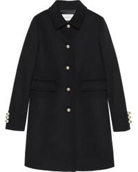 Abrigo de botonadura simple Gucci de color Black