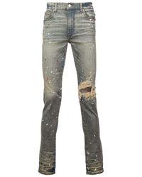 Amiri Denim Distressed Skinny Jeans Met Verf Spetters in het Blauw voor  heren - Lyst