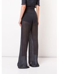 Pantalones palazzo transparentes Jill Stuart de Algodón de color Negro |  Lyst