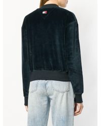 Tommy Hilfiger Blue Crest Velvet Sweatshirt
