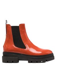 Tommy Hilfiger Klassische Chelsea-Boots in Orange - Lyst